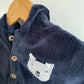 Blue Button Fleece Sweater / 18m