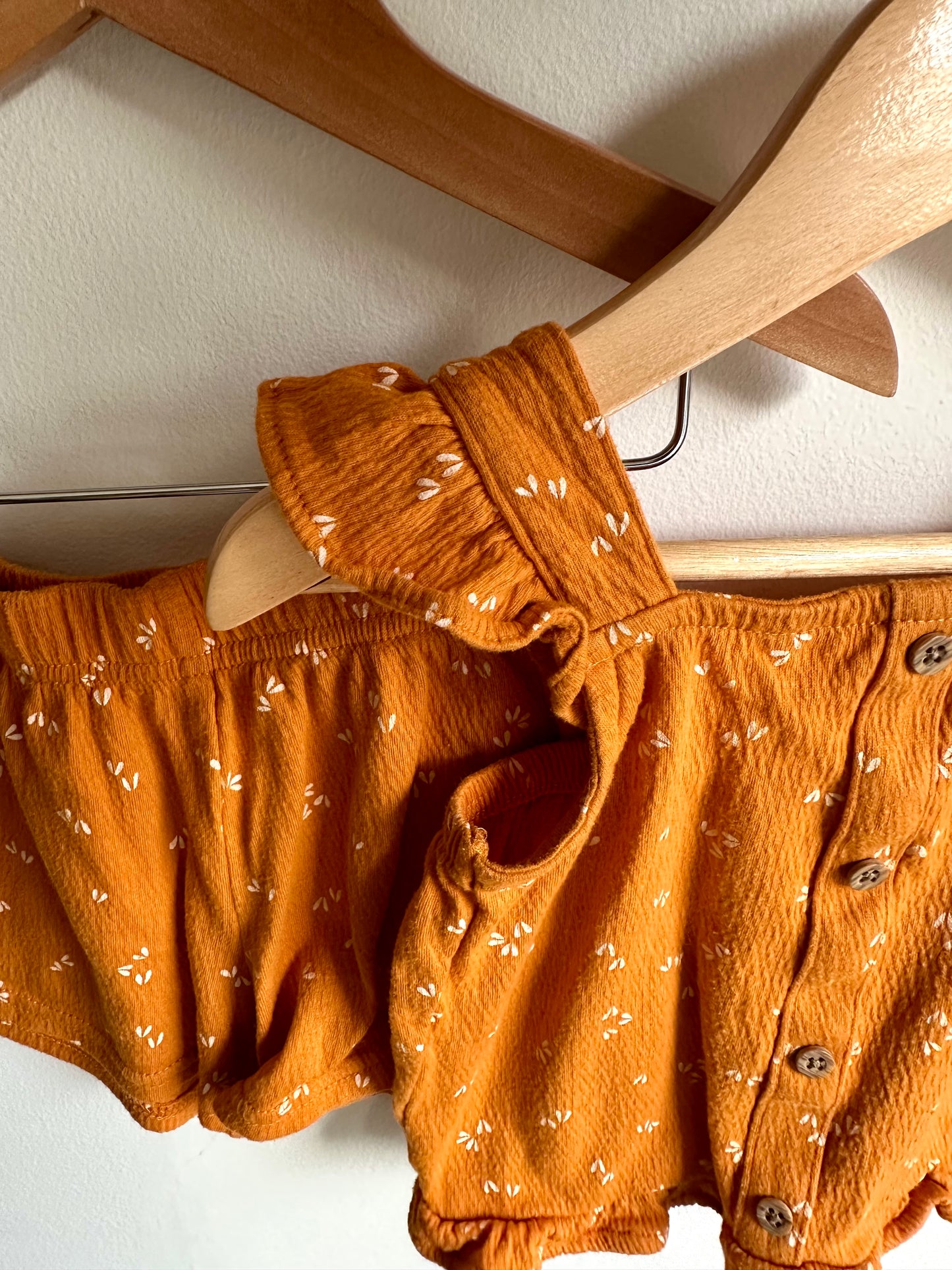 Burnt Orange Leaf Tank + Shorts Set / 2T