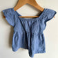 Chambray Ruffle Sleeve Top / 2T