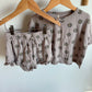 Rylee + Cru Taupe Flower Top + Shorts Set / 4-5 years
