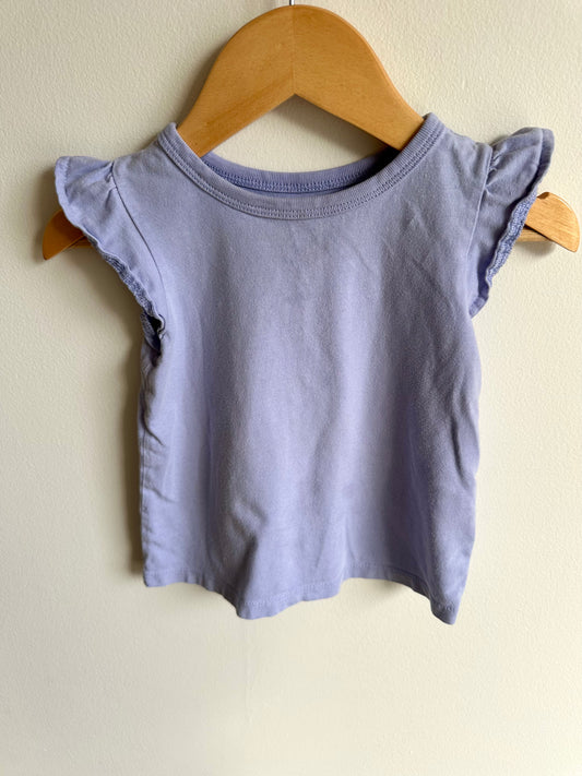 Lavender Top with Ruffle Sleeves / 18-24m