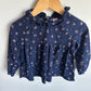 Indigo Floral Long Sleeve Top / 12-18m