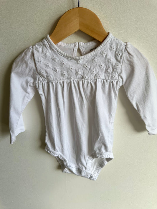 White Eyelet  Bodysuit / 18m