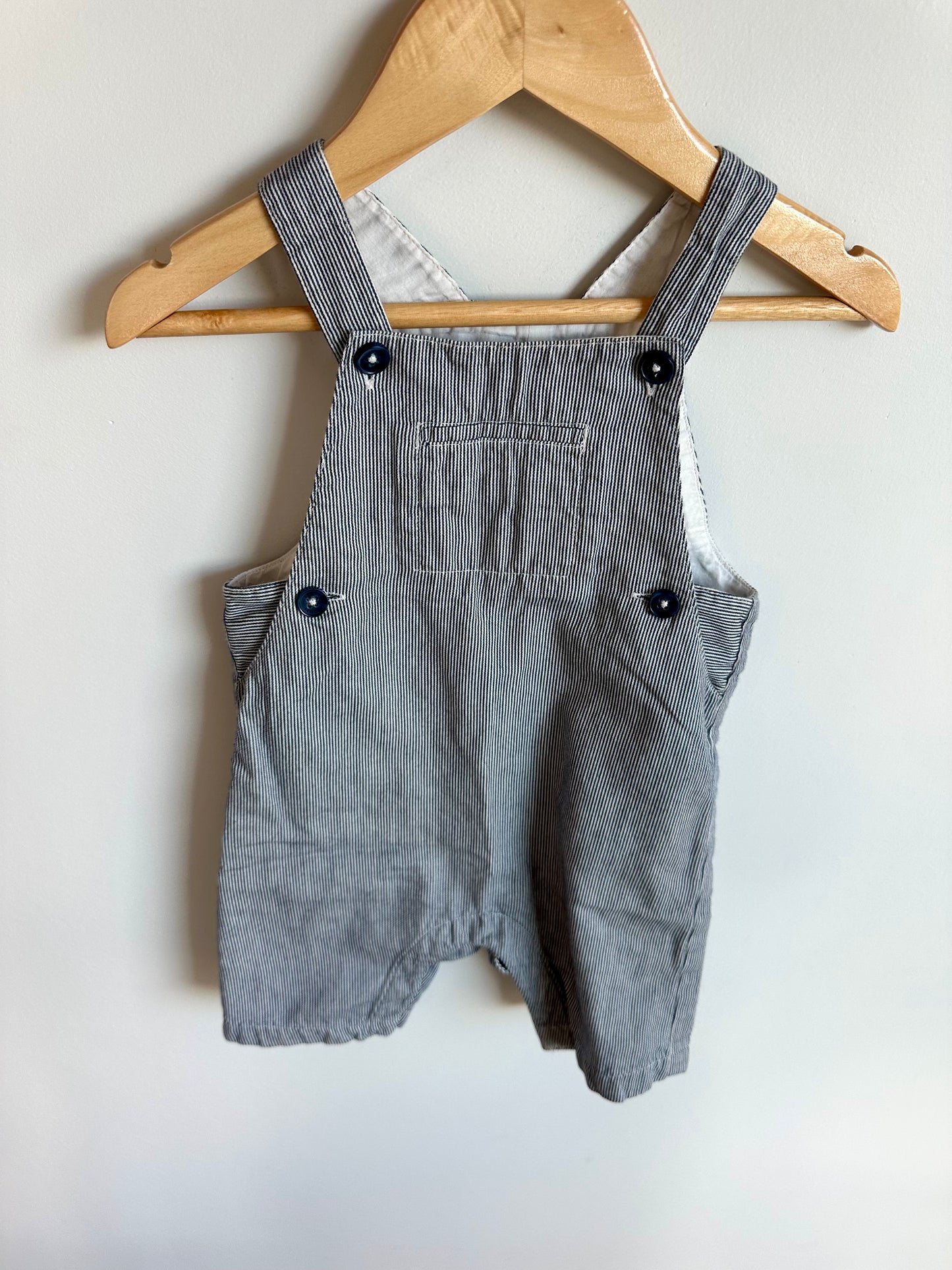 Pinstripe Short Overalls / 24m