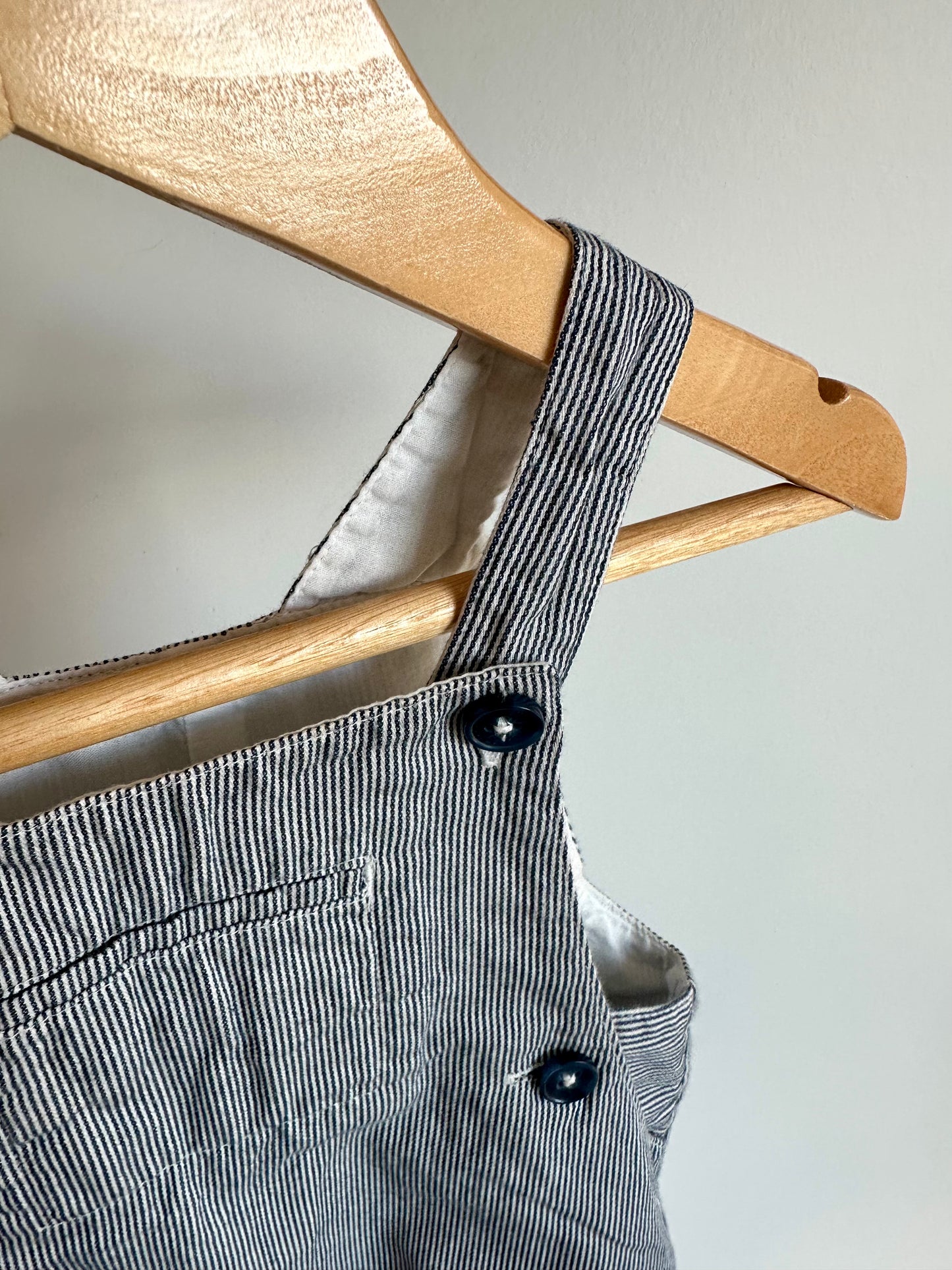 Pinstripe Short Overalls / 24m
