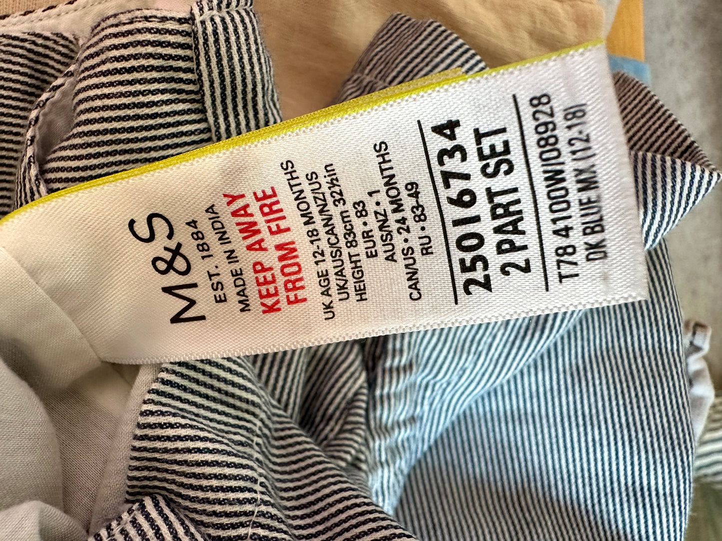 Pinstripe Short Overalls / 24m