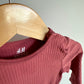 H&M Organic Blush Ribbed Bodysuit / 9-12m