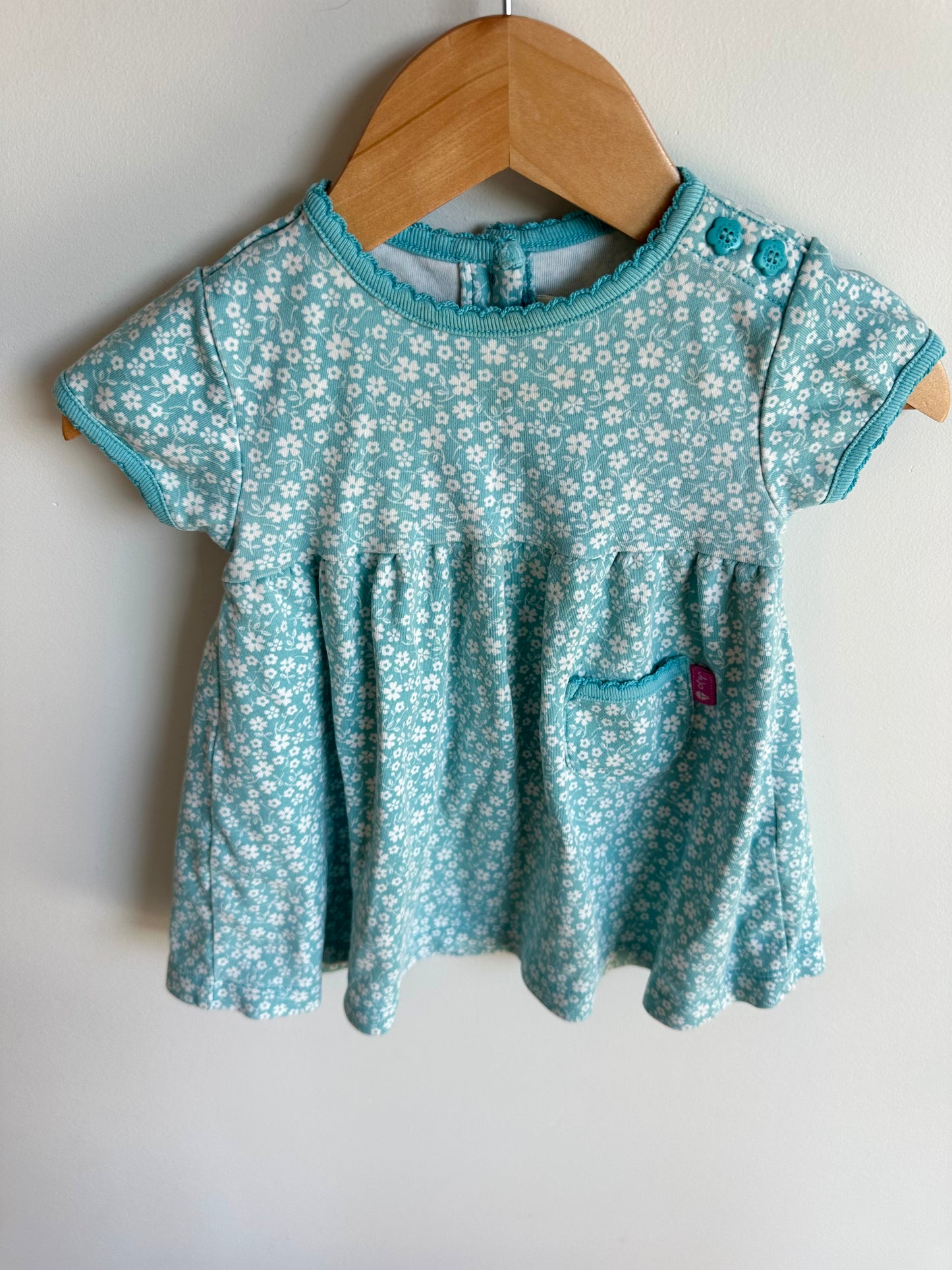 Blue Floral Dress / 6-12m