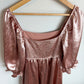 Pink Satin off the Shoulder Dress / Large