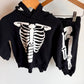 H&M Black Skeleton Hoodie + Pants Set / 18-24m