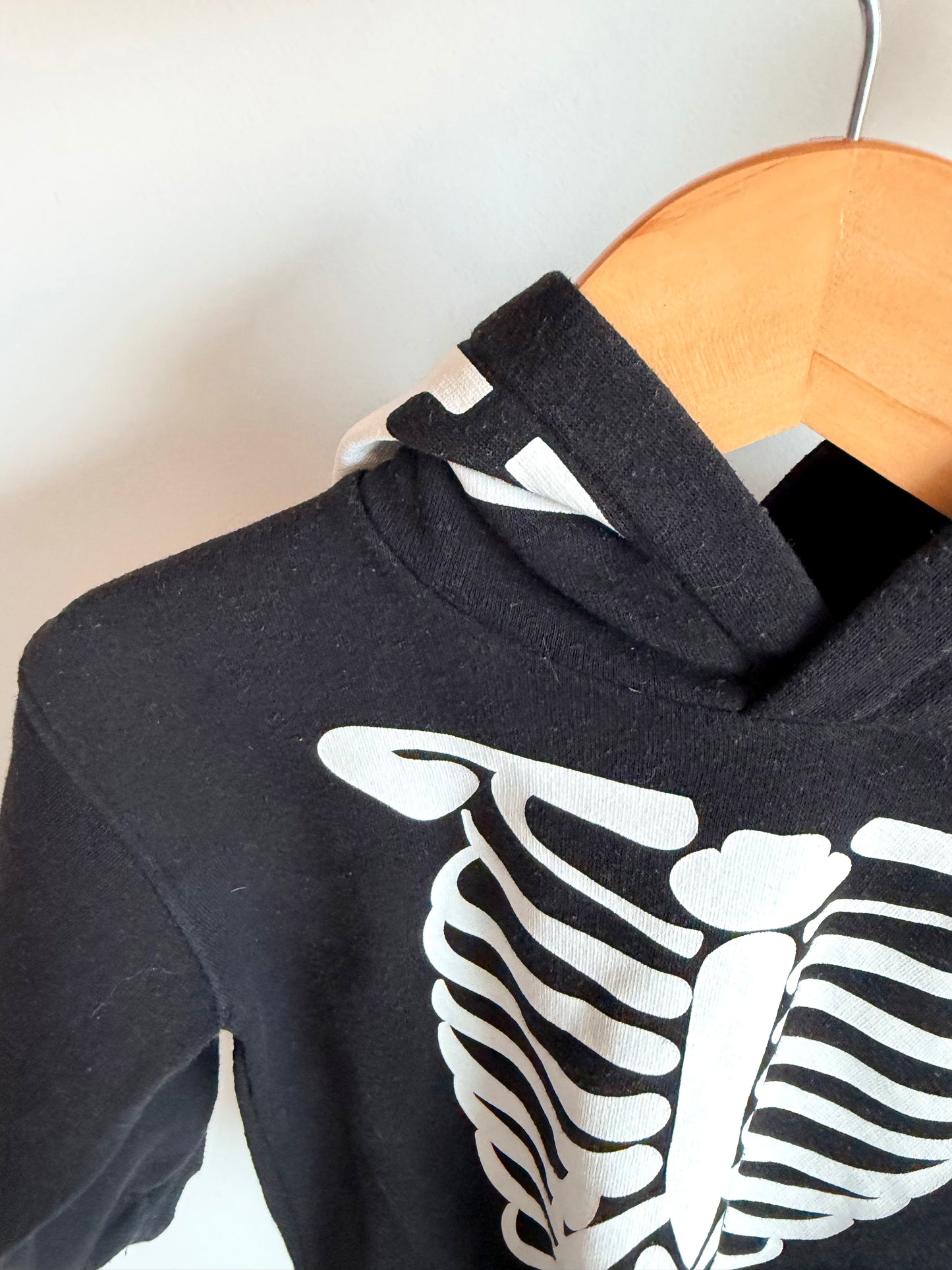 H&M Black Skeleton Hoodie + Pants Set / 18-24m
