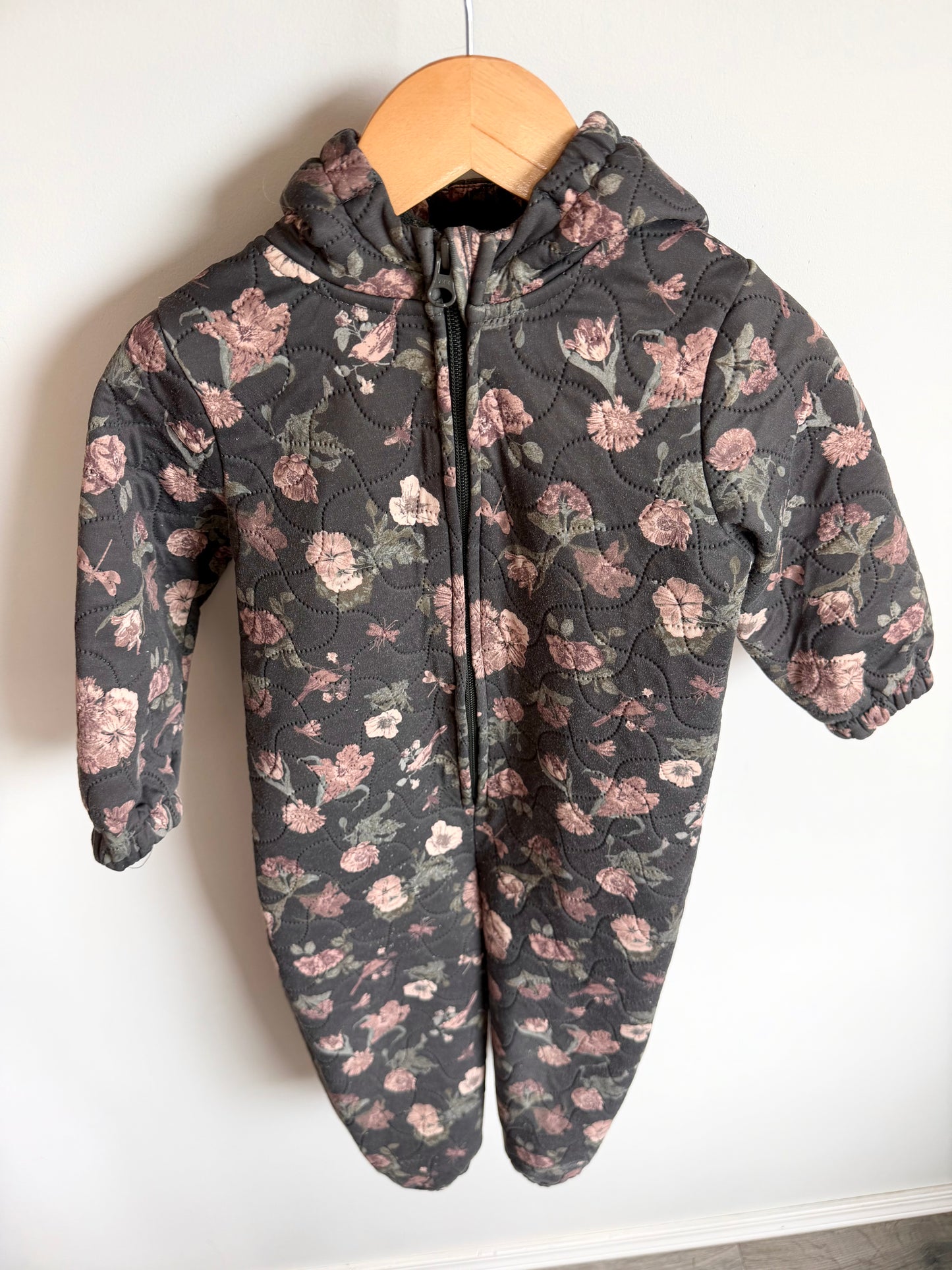 Wheat Floral Hooded Thermo Suit / 18m