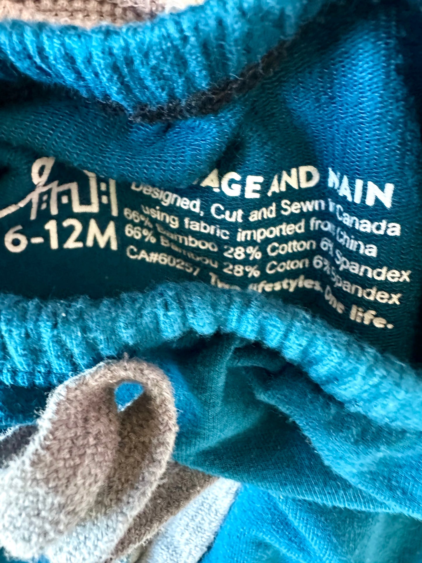 Portage + Main Blue Bamboo Pants  / 6-12m