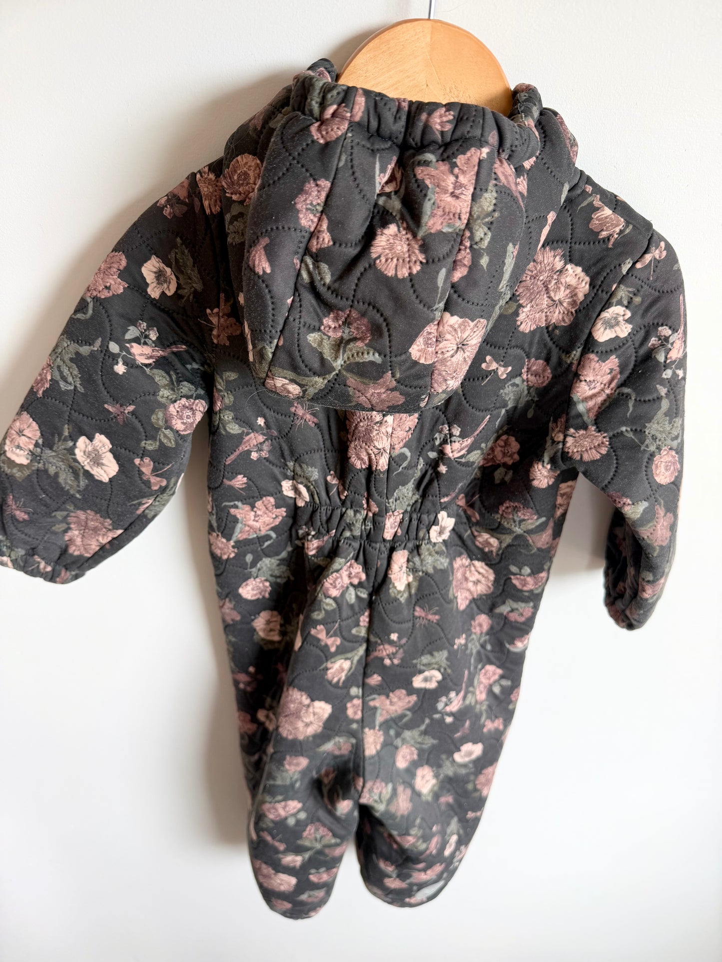 Wheat Floral Hooded Thermo Suit / 18m