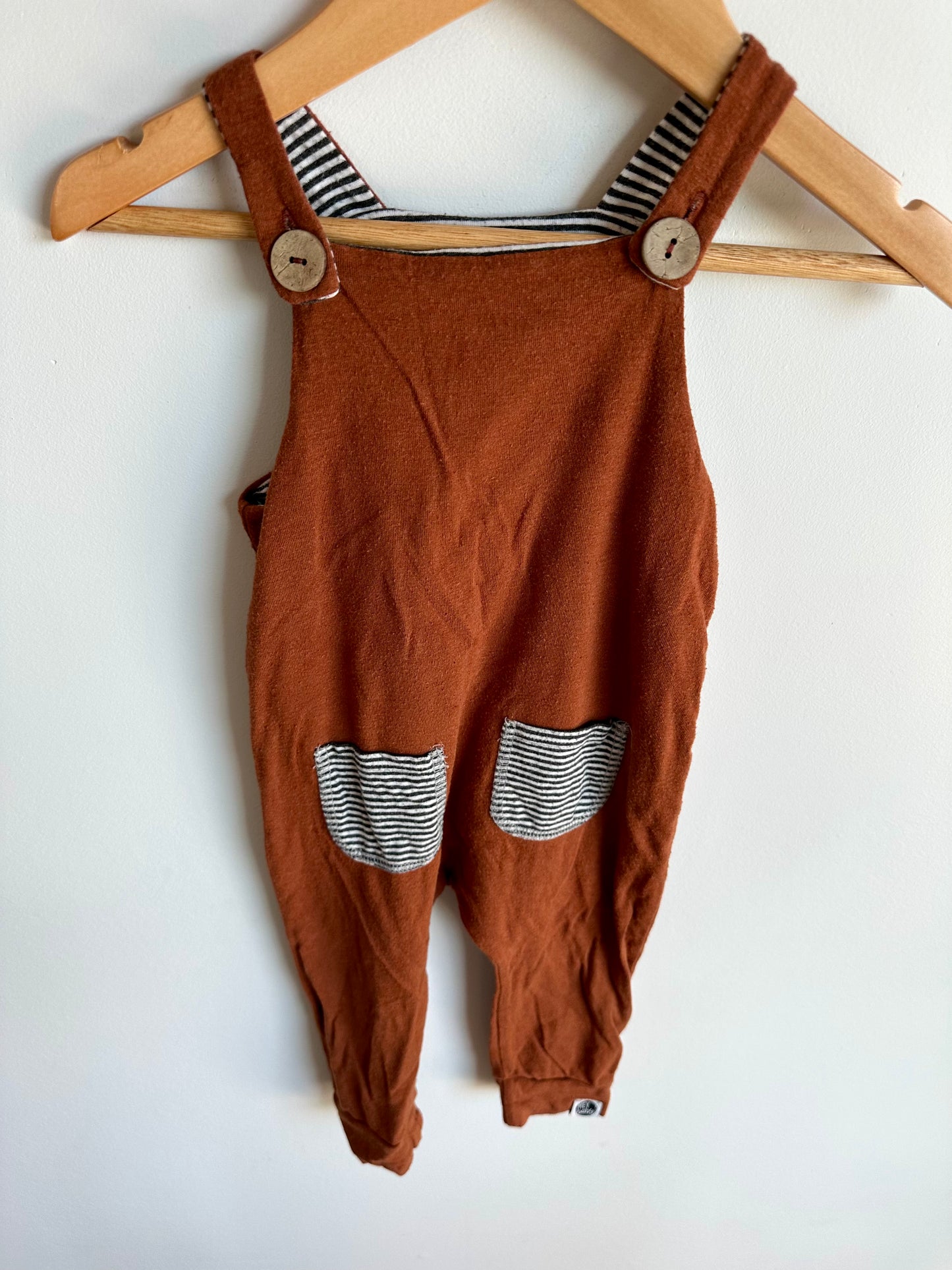 Brown + Stripe Bamboo Jumpsuit (PLAY) / 6-12m