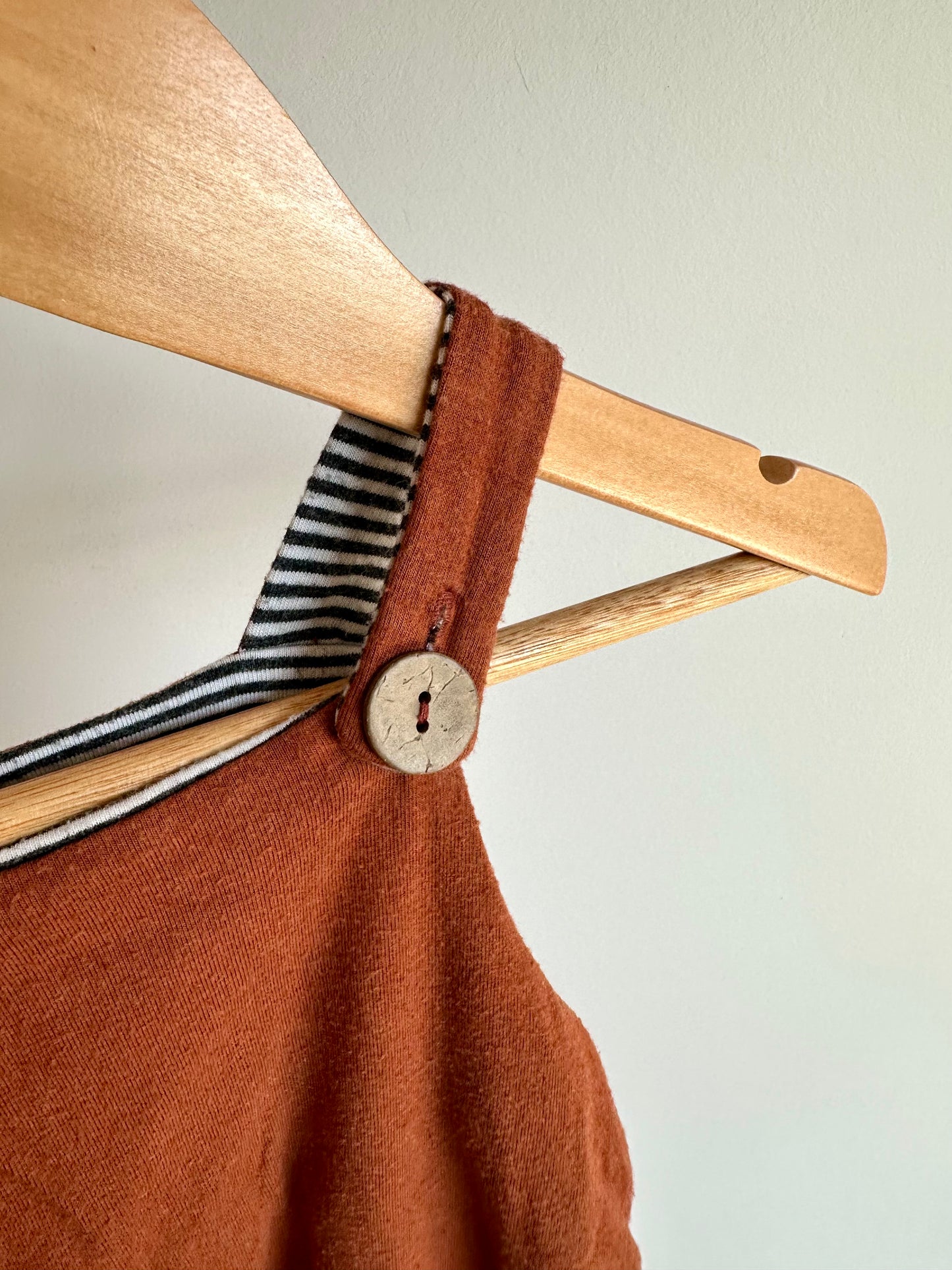 Brown + Stripe Bamboo Jumpsuit (PLAY) / 6-12m