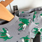 Grey Dino Waffle Knit PJ Set / 24m