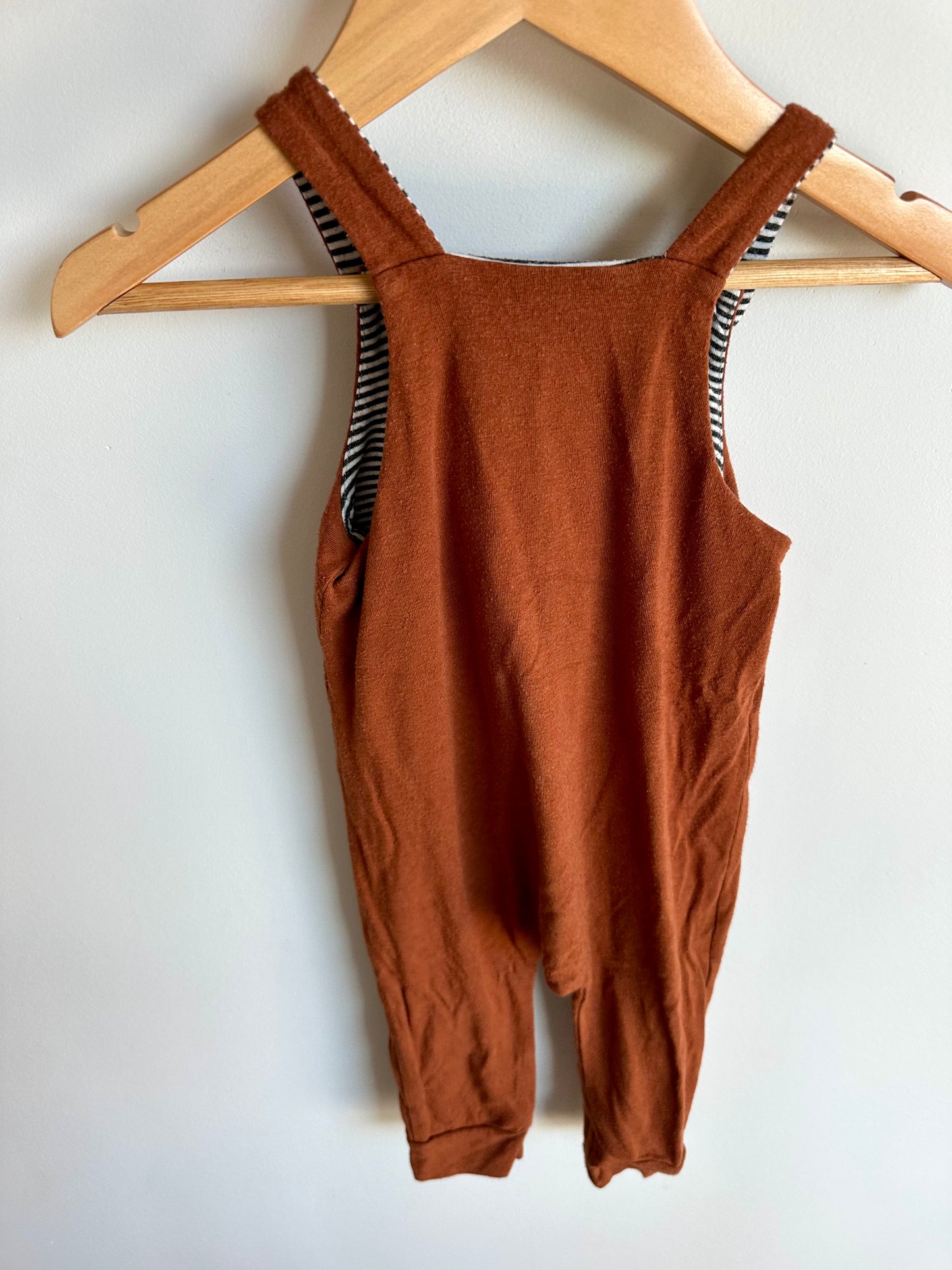 Brown + Stripe Bamboo Jumpsuit (PLAY) / 6-12m