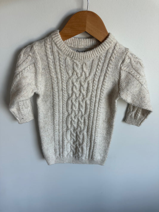 Tan Cable Knit Sweater Dress / 12-18m