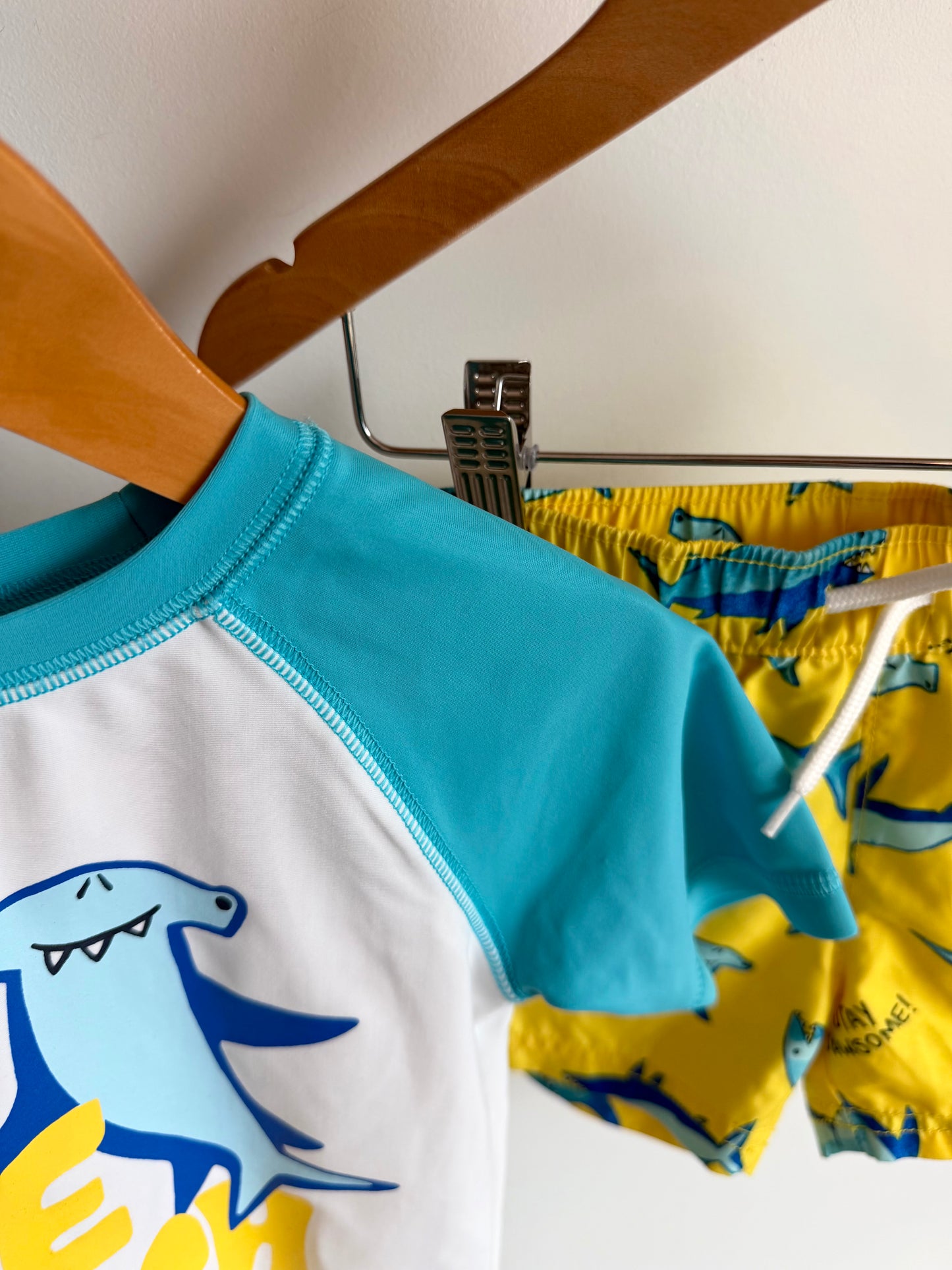 To The Beach Shark Swim Top + Shorts Set / 18-24m
