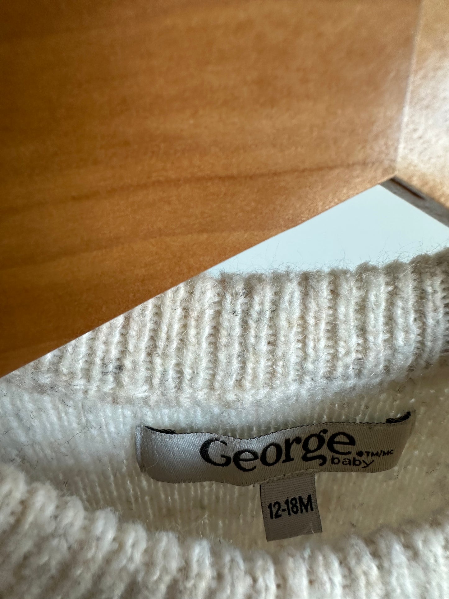 Tan Cable Knit Sweater Dress / 12-18m