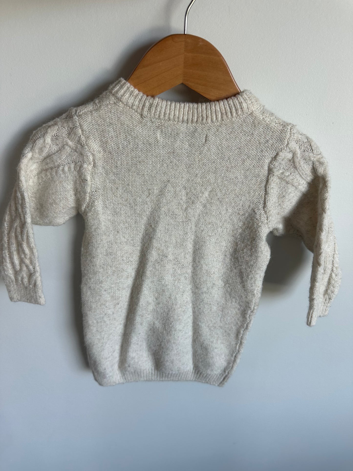 Tan Cable Knit Sweater Dress / 12-18m