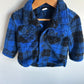Fleece Blue Checkered Shacket / 12-18m