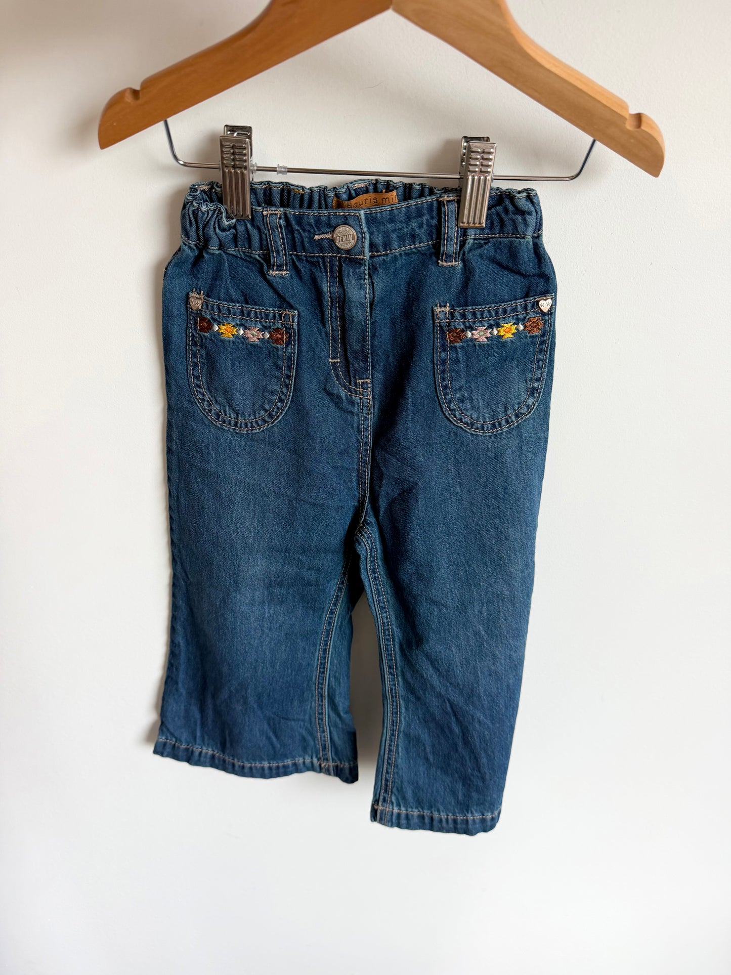 Souris Mini Embroidery Aztec Denim Like Pants / 2-3T