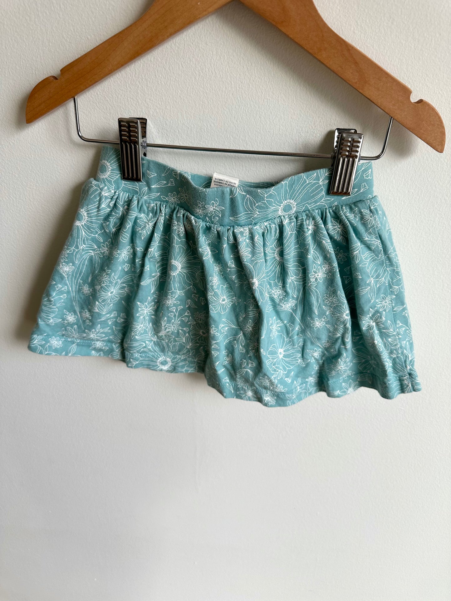 Blue Floral Skirt Shorts / 2T