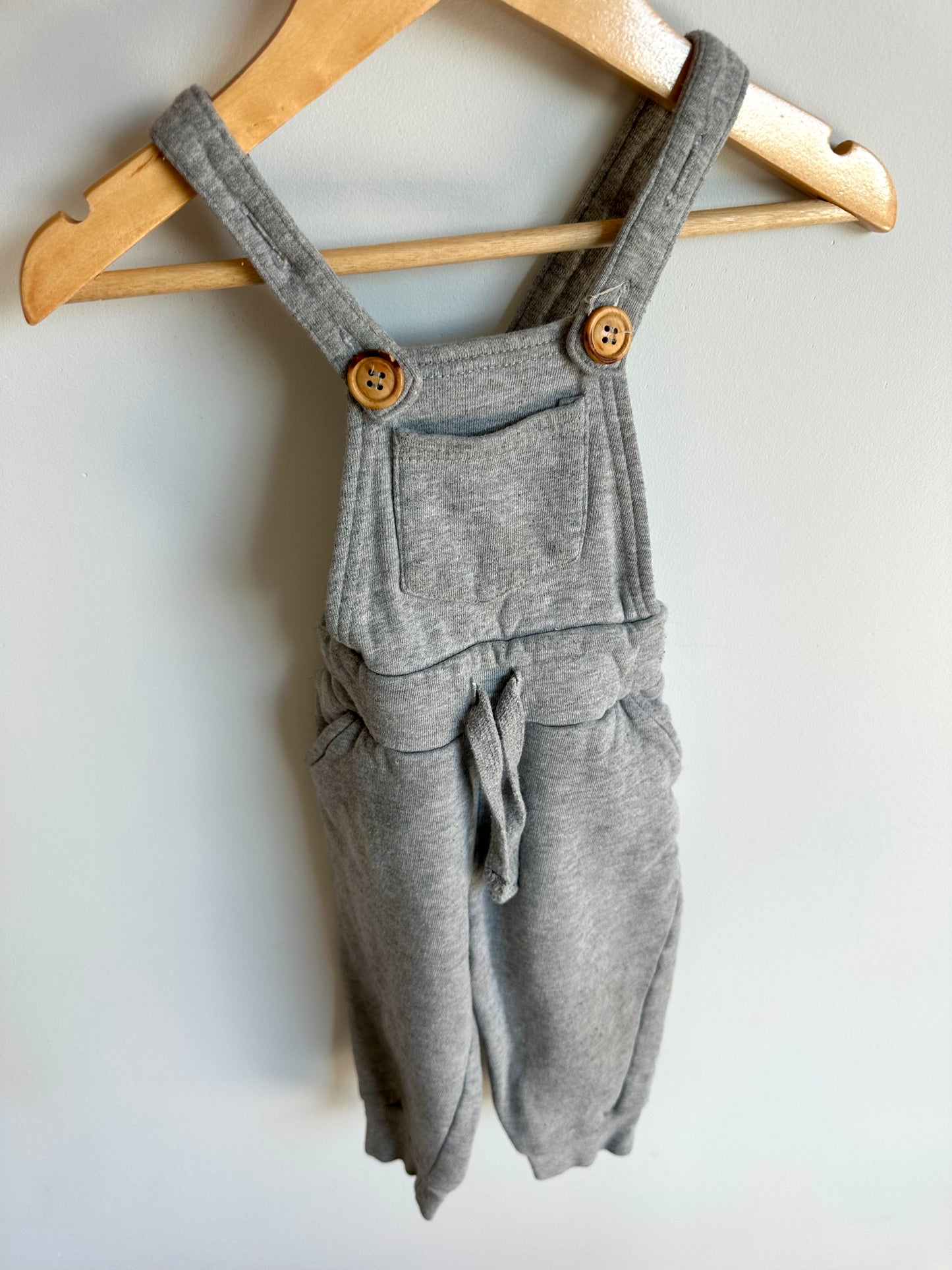 Mini Mioche Grey Sweatpant Overalls / 12-18m