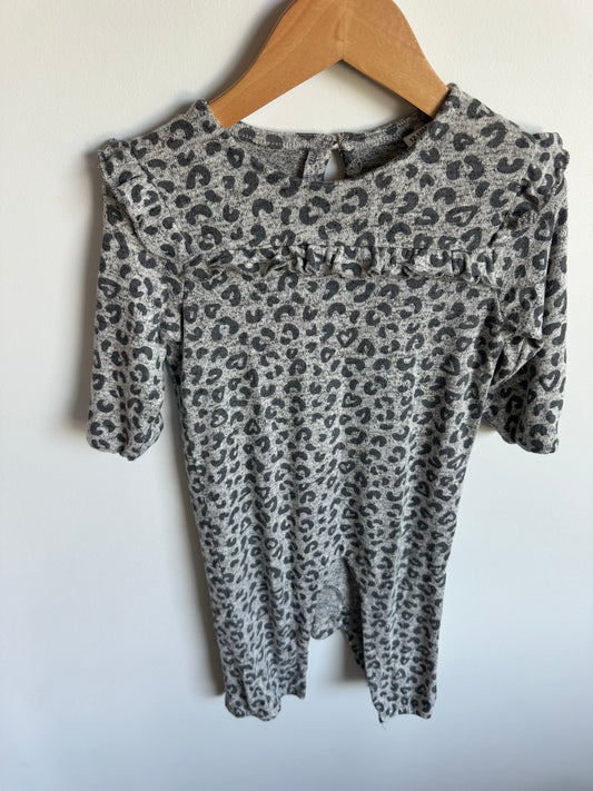Animal Print Ruffle Soft Jumpsuit / 12-18m
