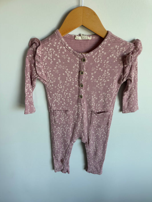 Blush Floral Ruffle Sleeve Jumpsuit / 18m