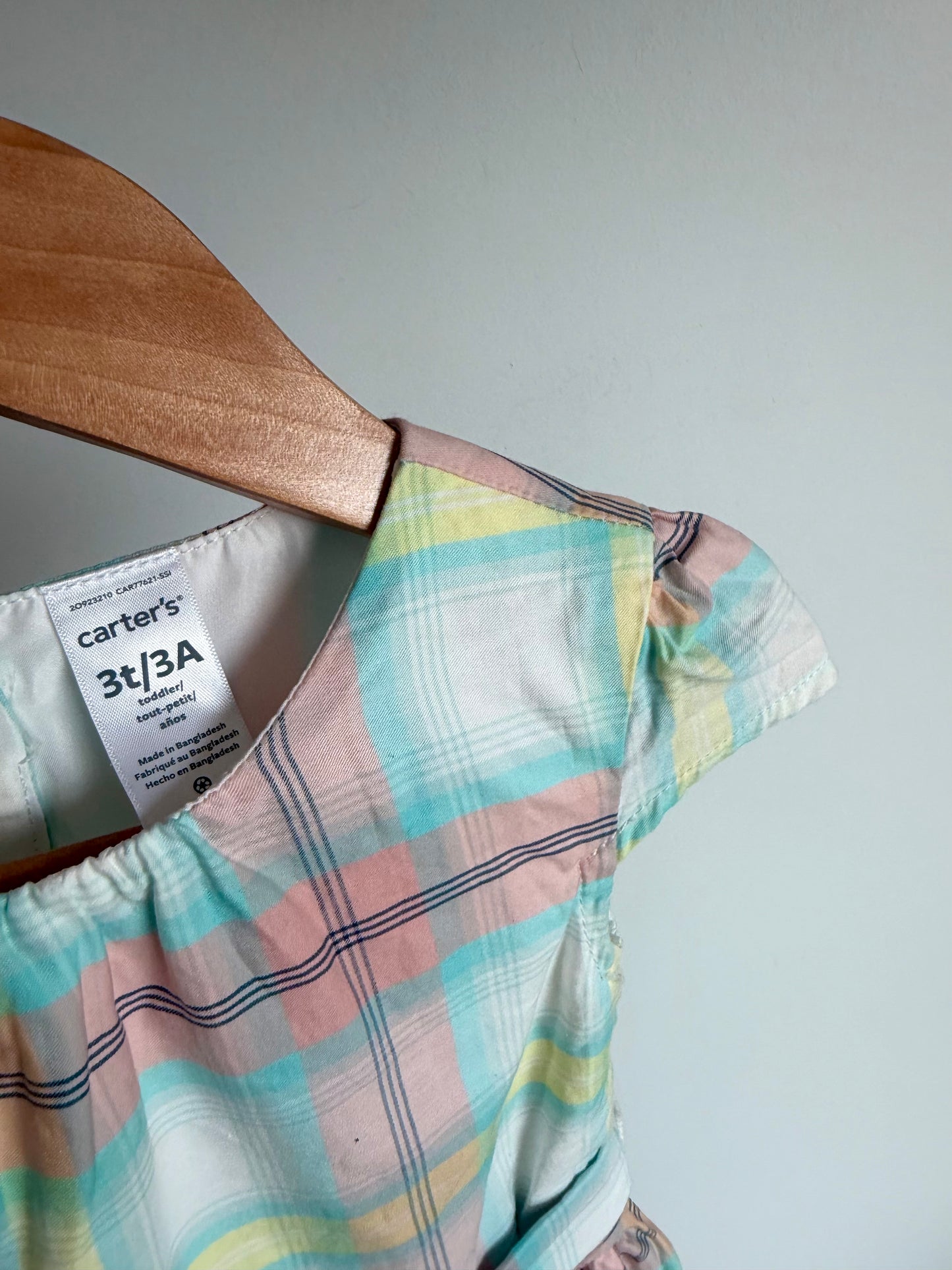 Plaid Pastel Colors Lined Dress / 3T
