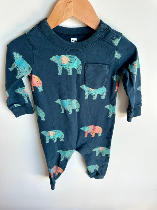 Tea Collection Navy Bear Jumpsuit (PLAY)/ 12-18m