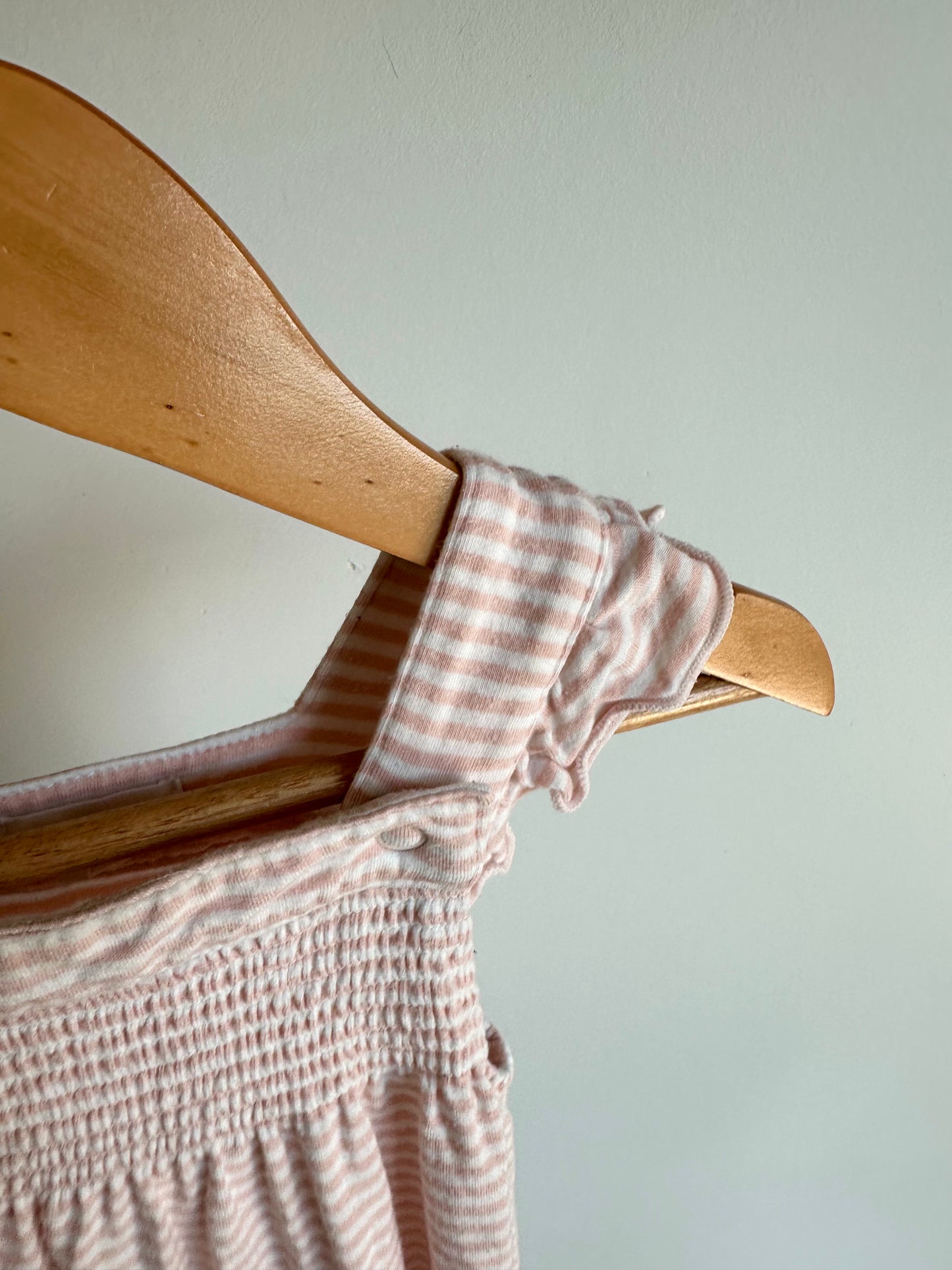 Angel Dear Pink Bamboo Striped Romper / 12-18m