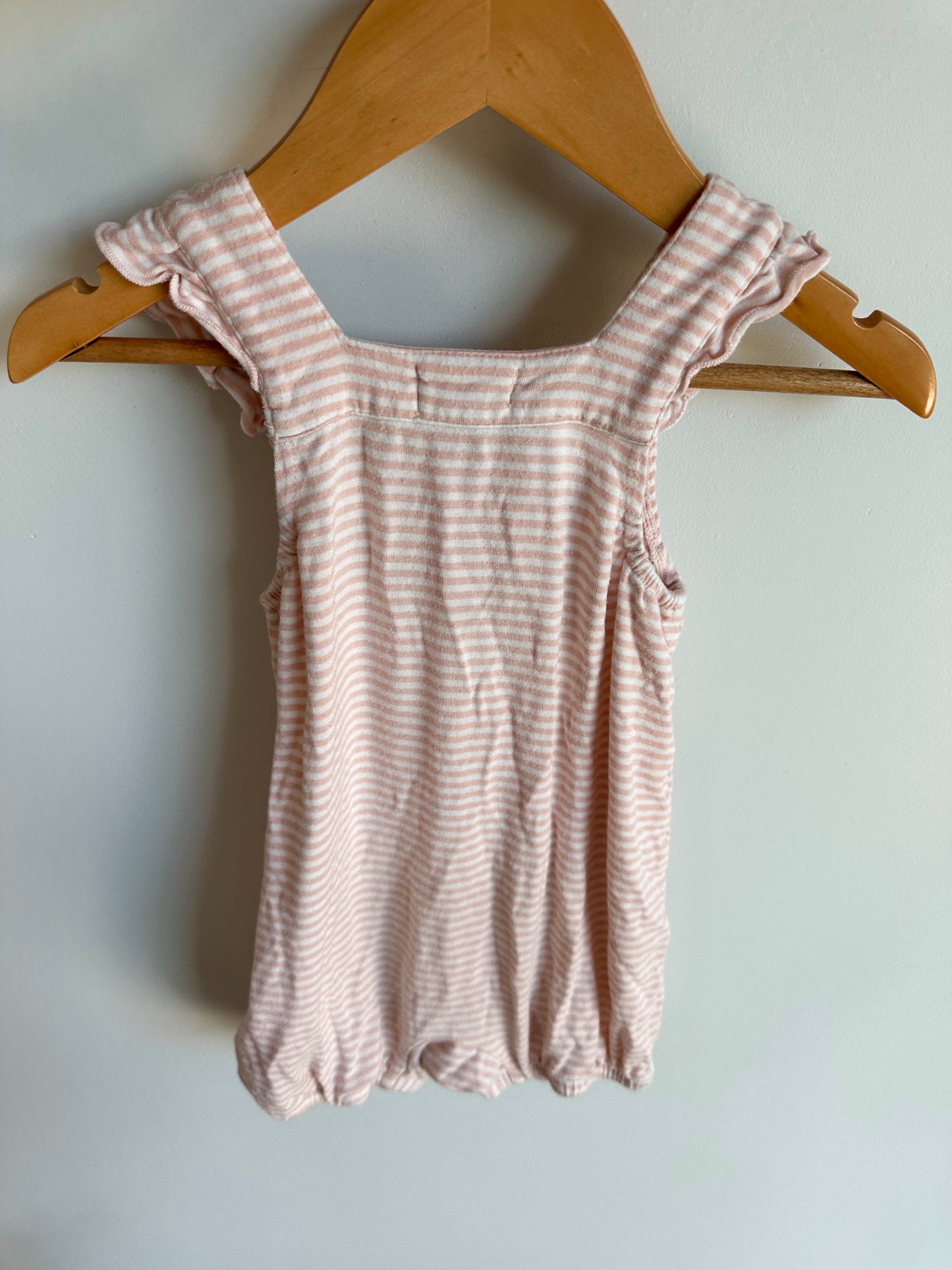 Angel Dear Pink Bamboo Striped Romper / 12-18m