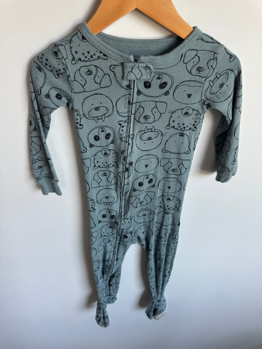 Blue Animal Face Sleeper / 2T