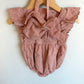 Blush Eyelet Bubble Romper + Hat / 12-18m