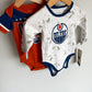 Two Edmonton Oilers Bodysuits (With tags) / 3-6m