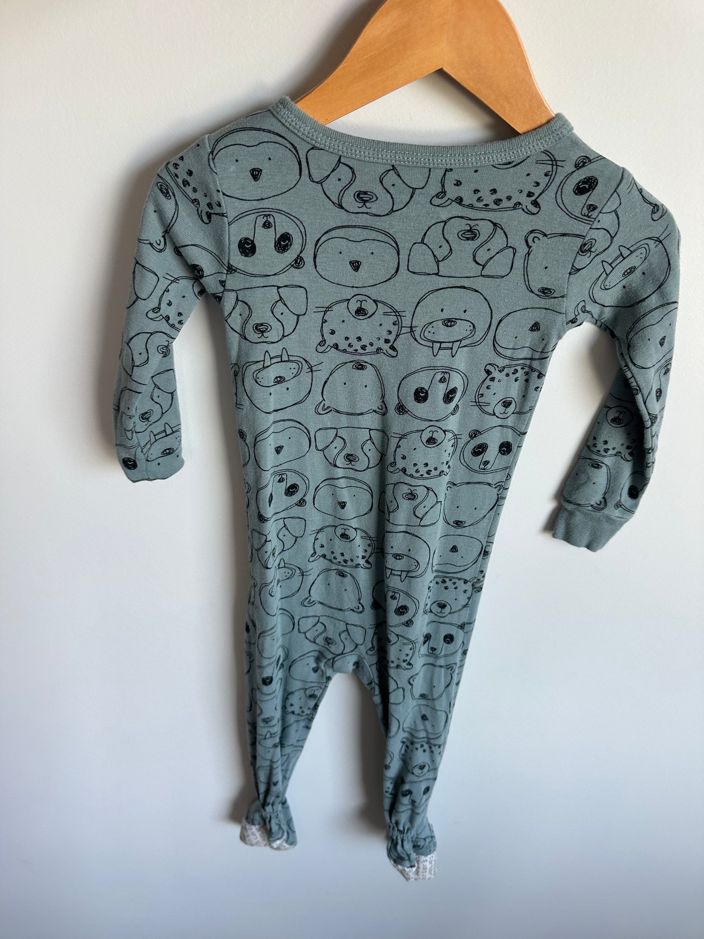 Blue Animal Face Sleeper / 2T