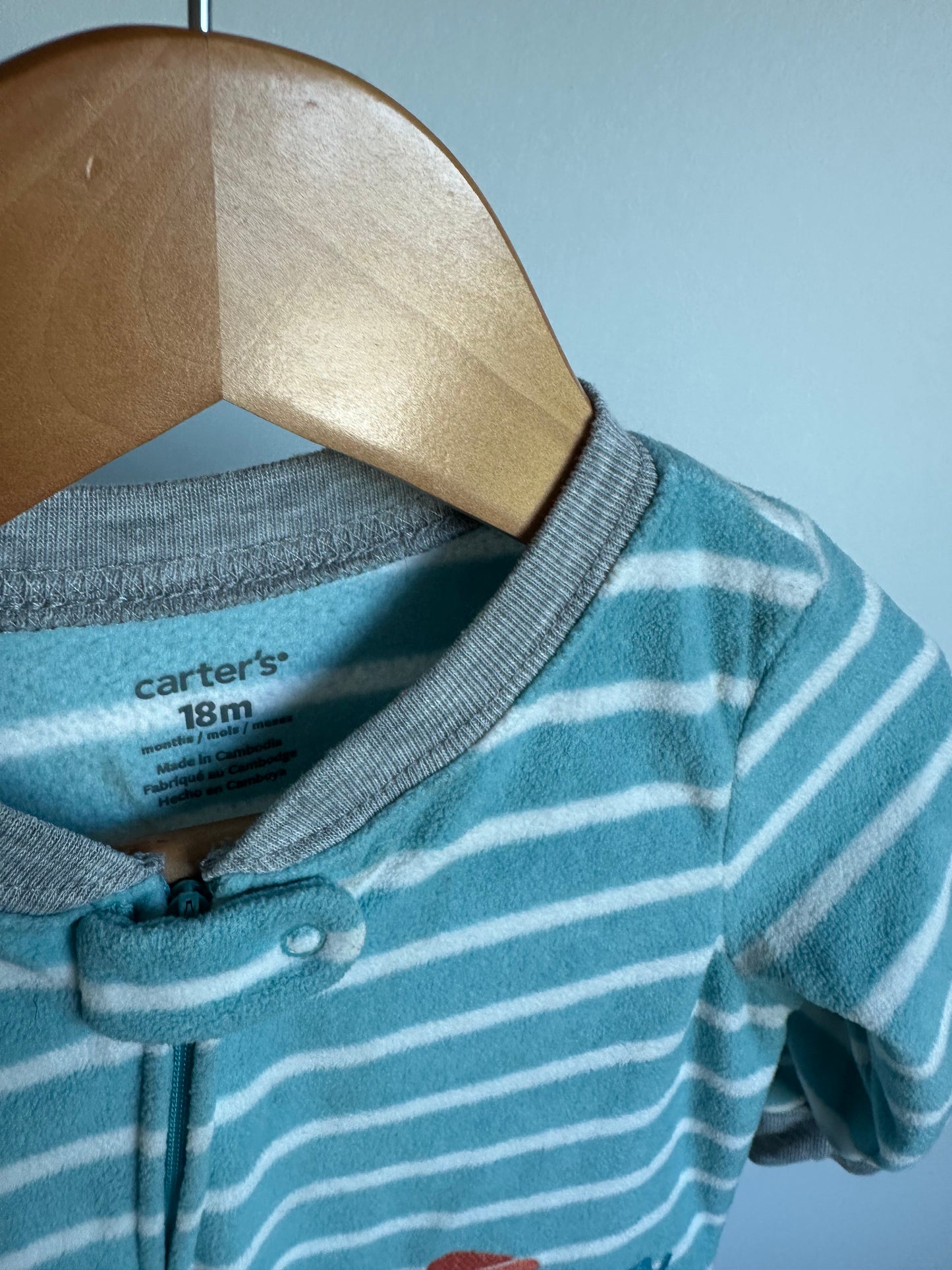 Dino Striped Footed Sleeper / 18m