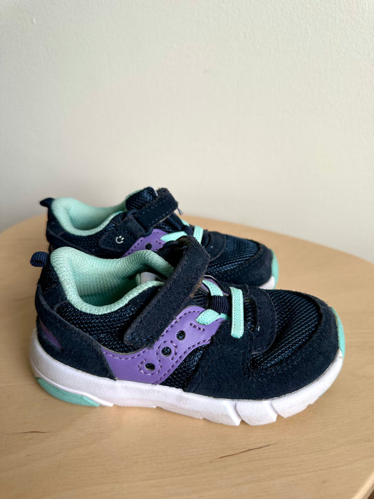 Saucony Navy + Purple Runners / Size 6.5 Toddler