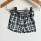 Checkered Green Navy Shorts / 6-9m