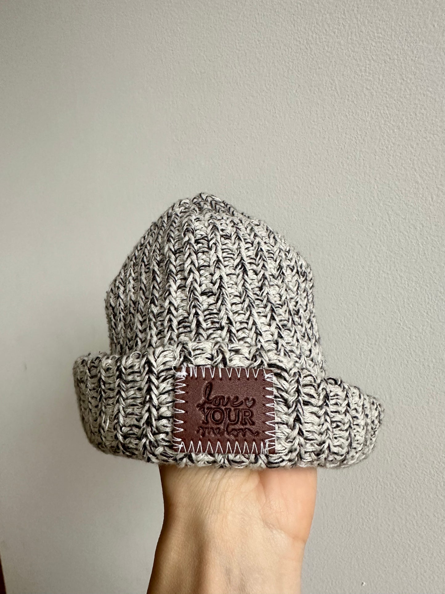 Grey Cable Knit Toque / 0-6m