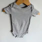 Grey Striped T-Shirt Bodysuit / 6-9m