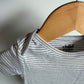 Grey Striped T-Shirt Bodysuit / 6-9m