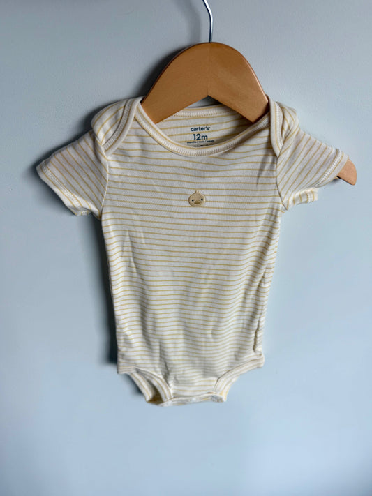 Chick Yellow Striped Bodysuit / 12m