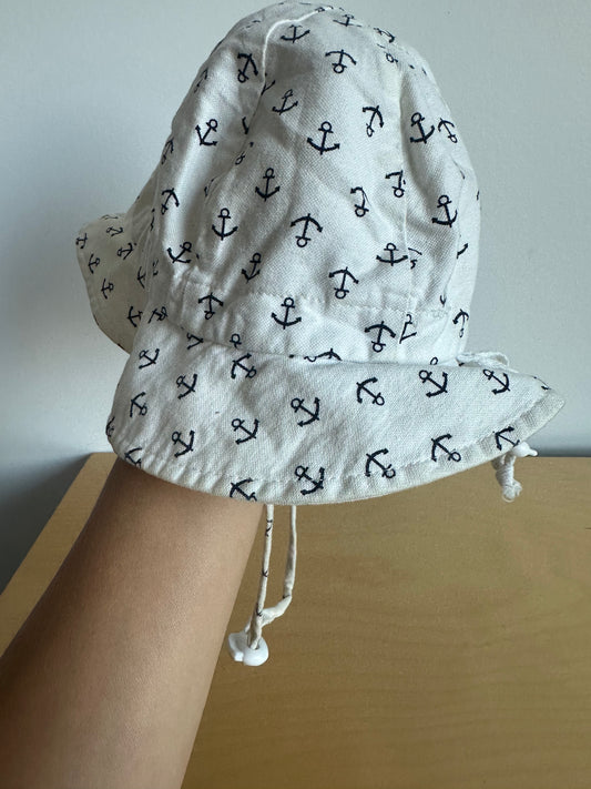 Anchor Pattern Sun Hat / 0-9m
