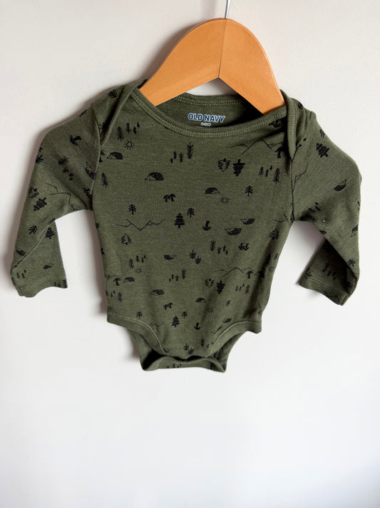 Green Hedgehog Tree Bodysuit / 6-12m