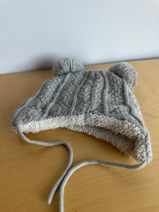 Jan & Jul Strap Grey Ear Toque / 0-6m